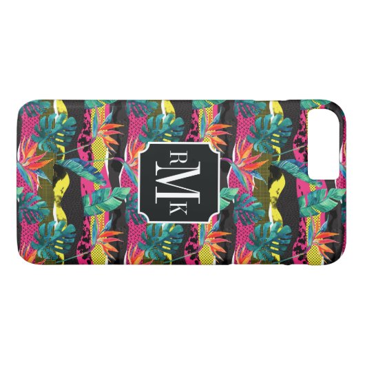 Neon Abstrakt Tropical Texture Pattern Case-Mate iPhone Hülle (Rückseite (Horizontal))
