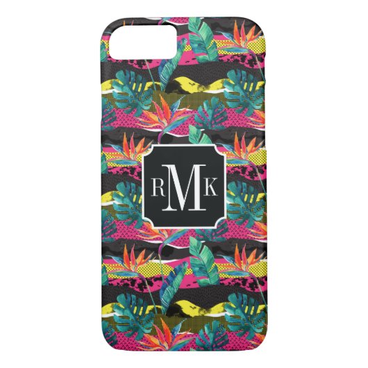 Neon Abstrakt Tropical Texture Pattern Case-Mate iPhone Hülle (Rückseite)
