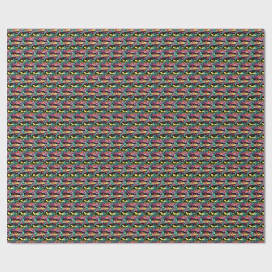Neon Abstrakt Tropical Texture Pattern Geschenkpapier (Flach)