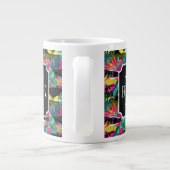 Neon Abstrakt Tropical Texture Pattern Jumbo-Tasse (Rückseite)