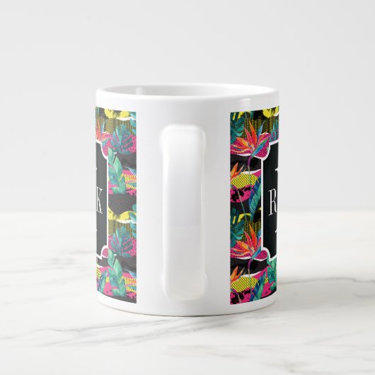 Neon Abstrakt Tropical Texture Pattern Jumbo-Tasse (Rückseite)