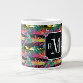 Neon Abstrakt Tropical Texture Pattern Jumbo-Tasse (Vorderseite Rechts)