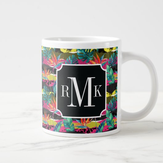 Neon Abstrakt Tropical Texture Pattern Jumbo-Tasse (Rechts)