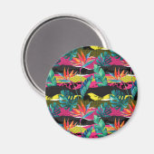 Neon Abstrakt Tropical Texture Pattern Magnet (Vorderseite/Rückseite)
