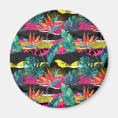 Neon Abstrakt Tropical Texture Pattern Magnet (Vorne)
