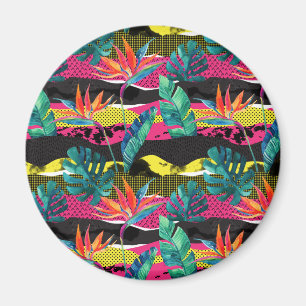 Neon Abstrakt Tropical Texture Pattern Magnet