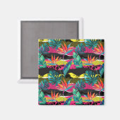 Neon Abstrakt Tropical Texture Pattern Magnet (Vorderseite/Rückseite)