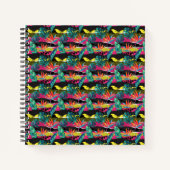 Neon Abstrakt Tropical Texture Pattern Notizbuch (Vorderseite)