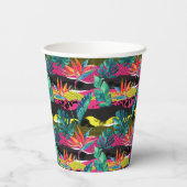 Neon Abstrakt Tropical Texture Pattern Pappbecher (Rückseite)