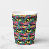 Neon Abstrakt Tropical Texture Pattern Pappbecher (Rückseite)