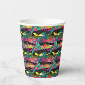 Neon Abstrakt Tropical Texture Pattern Pappbecher (Vorderseite)