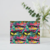 Neon Abstrakt Tropical Texture Pattern Postkarte (Stehend Vorderseite)
