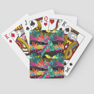 Neon Abstrakt Tropical Texture Pattern Spielkarten