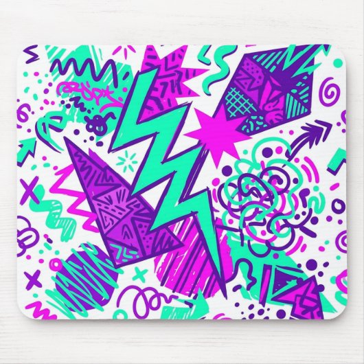 Neon-Abstrakte Formen und Muster-Mauspad Mousepad (Vorne)