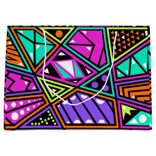 Neon-abstrakte Geschenktasche Große Geschenktüte (Vorderseite)