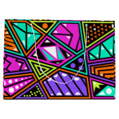 Neon-abstrakte Geschenktasche Große Geschenktüte (Rückseite)