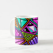 Neon abstrakte Kaffeetasse (Vorderseite Links)