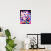 Neon-Abstrakte-Katze-Mädchen-Pop-Art Poster (Heimbüro)