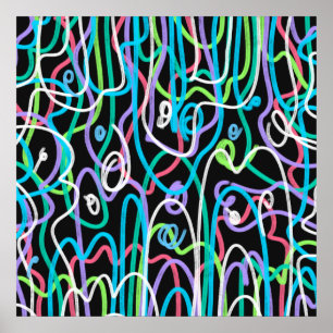 Neon-Abstrakte Malerei  Poster