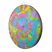 Neon-Abstrakte Pinselstriche Dartscheibe (Vorderseite rechts)