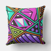 Neon abstraktes Kissen im Freien (Rückseite)