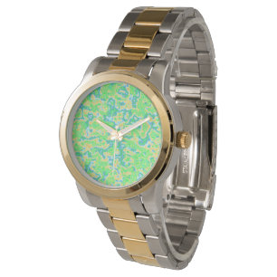 Neon Acid Trip Marmor Armbanduhr