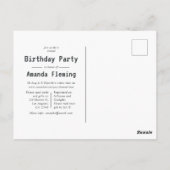 Neon Adult Virtual Birthday Party Postkarte (Rückseite)