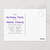 Neon Adult Virtual Drinks Geburtstagsparty Postkarte (Rückseite)