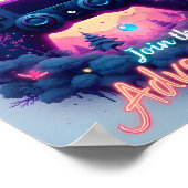 Neon Adventure: Fantasy Gaming Escape Poster (Ecke)