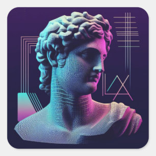 Neon Aelexis Quadratischer Aufkleber