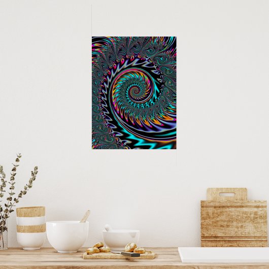 Neon Aesthetic Spiral Poster (Küche)