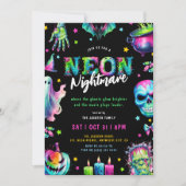 Neon-Albtraum-Halloween-Party Einladung (Vorderseite)
