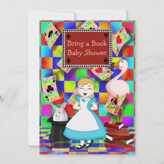 Neon Alice & Flamingo Bringen Sie eine Babydusche Einladung (Vorderseite)