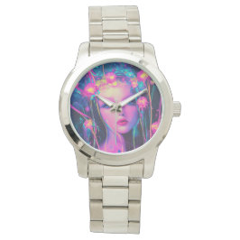 Neon Alien Goddess Armbanduhr