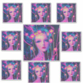 Neon Alien Goddess Aufkleber (Vorderseite)