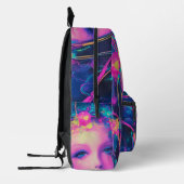 Neon Alien Goddess Bedruckter Rucksack (Links)