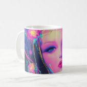 Neon Alien Goddess Kaffeetasse (Vorderseite Links)