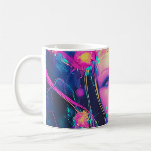Neon Alien Goddess Kaffeetasse
