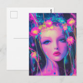 Neon Alien Goddess Postkarte (Vorne/Hinten)