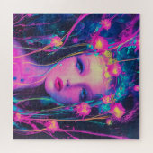Neon Alien Goddess Puzzle (Horizontal)