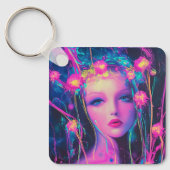 Neon Alien Goddess Schlüsselanhänger (Vorderseite)