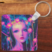 Neon Alien Goddess Schlüsselanhänger (Rückseite)