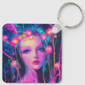 Neon Alien Goddess Schlüsselanhänger (Rückseite)