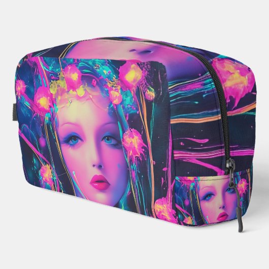 Neon Alien Goddess Waschbeutel (Rechte Ecke)