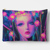 Neon Alien Goddess Zubehörtasche (Vorderseite)