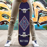 Neon Alien Invasion Personalisiert Name Skateboard<br><div class="desc">Neon Alien Invasion Personalisiert Name Skateboard</div>