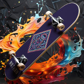 Neon Alien Invasion Personalisiert Name Skateboard