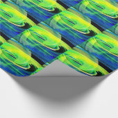 Neon Alien Landscape Abstrakt Geschenkpapier (Ecke)