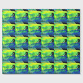 Neon Alien Landscape Abstrakt Geschenkpapier (Flach)