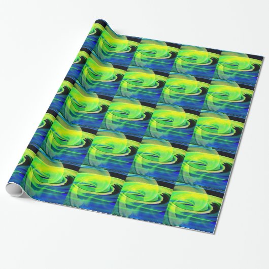 Neon Alien Landscape Abstrakt Geschenkpapier (Ungerollt)